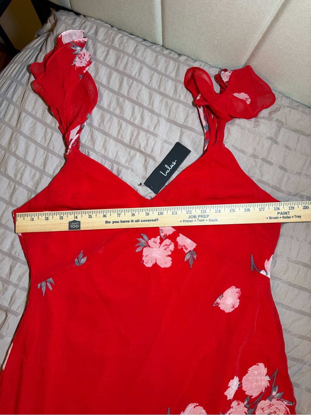 Lulu's Red Floral Ruffle High-Low Maxi Dress - Picture 8 of 9